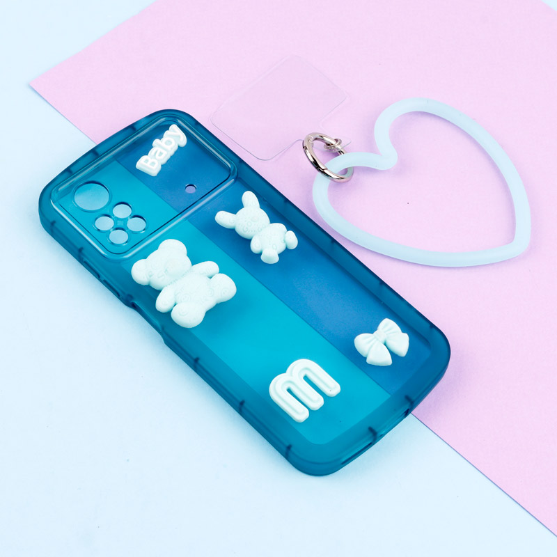 قاب برجسته عروسکی محافظ لنزدار + آویز قلبی Xiaomi Poco X4 Pro 5G