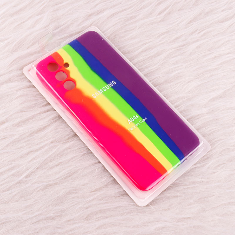 قاب سیلیکونی اورجینال رنگین کمانی محافظ لنزدار Samsung Galaxy A13 5G / A04s