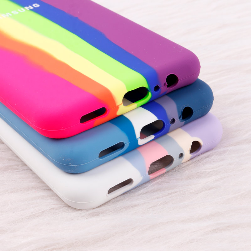 قاب سیلیکونی اورجینال رنگین کمانی محافظ لنزدار Samsung Galaxy A13 5G / A04s