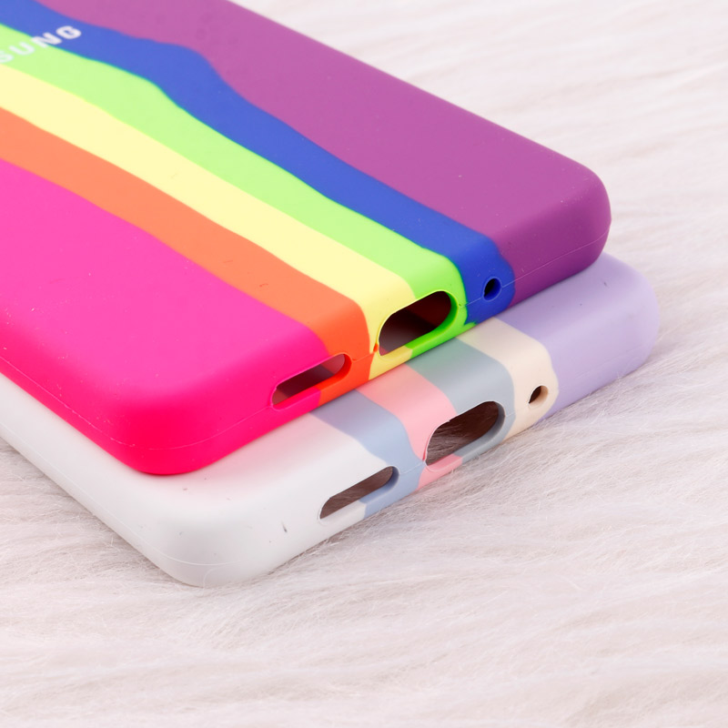 قاب محافظ لنزدار سیلیکونی اورجینال رنگین کمانی Samsung Galaxy A73