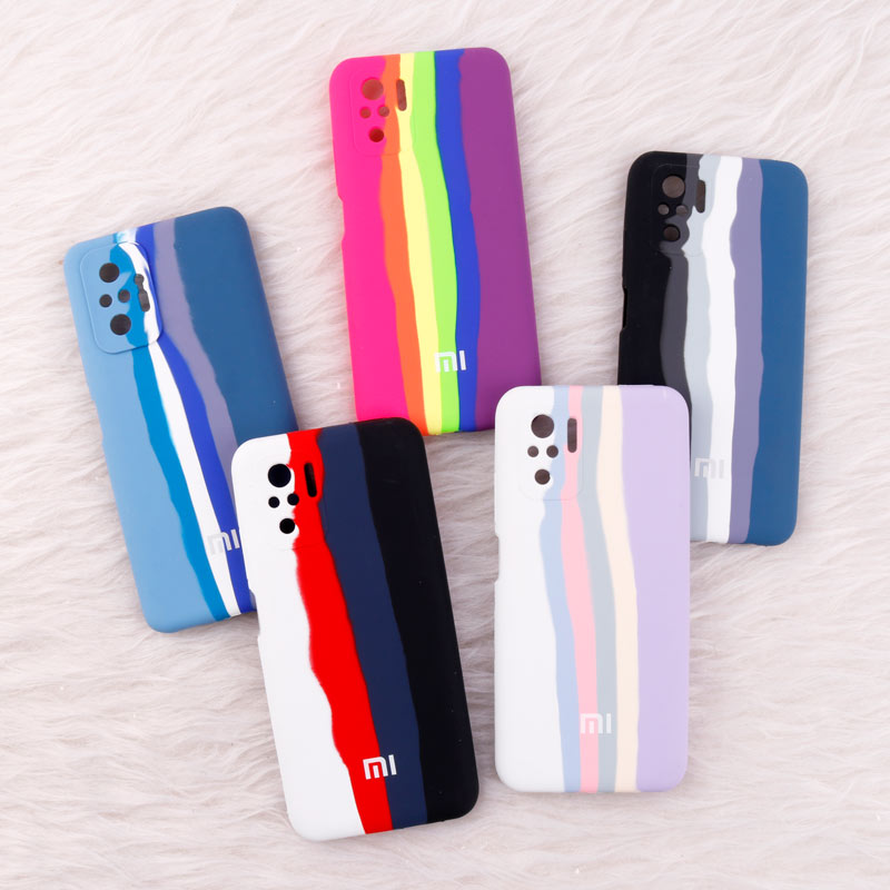 قاب سیلیکونی اورجینال رنگین کمانی محافظ لنزدار Xiaomi Poco M5s