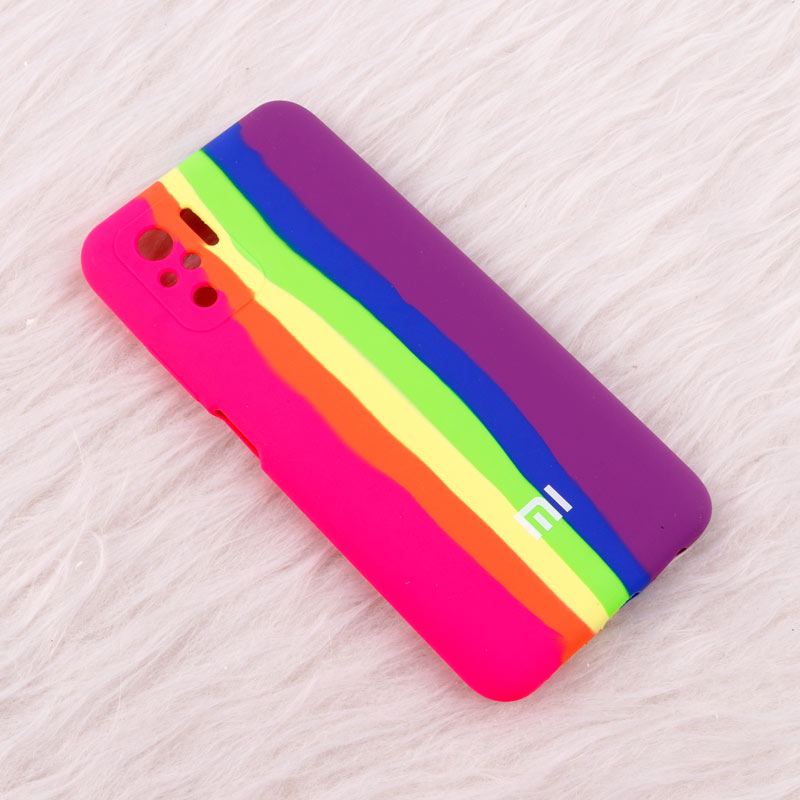 قاب سیلیکونی اورجینال رنگین کمانی محافظ لنزدار Xiaomi Poco M5s