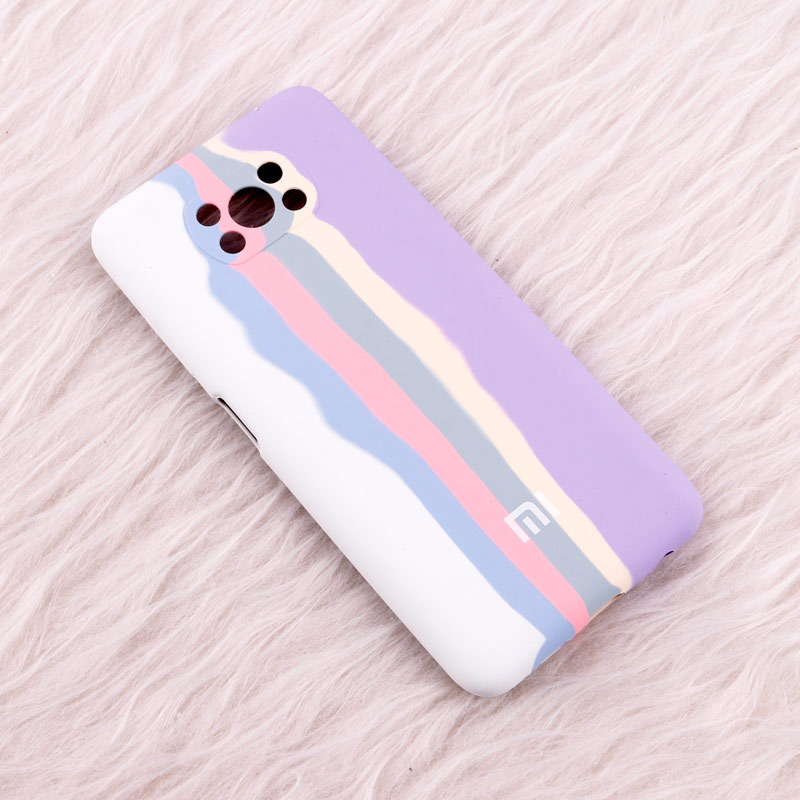 قاب سیلیکونی اورجینال رنگین کمانی محافظ لنزدار Xiaomi Poco X3