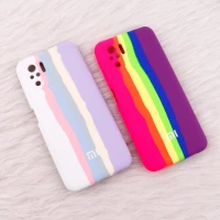 قاب سیلیکونی اورجینال رنگین کمانی محافظ لنزدار Redmi Note 10 4G