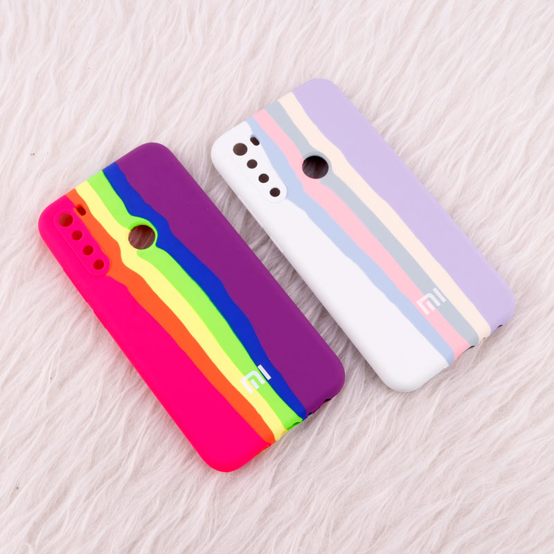 قاب سیلیکونی اورجینال رنگین کمانی محافظ لنزدار Xiaomi Redmi Note 8