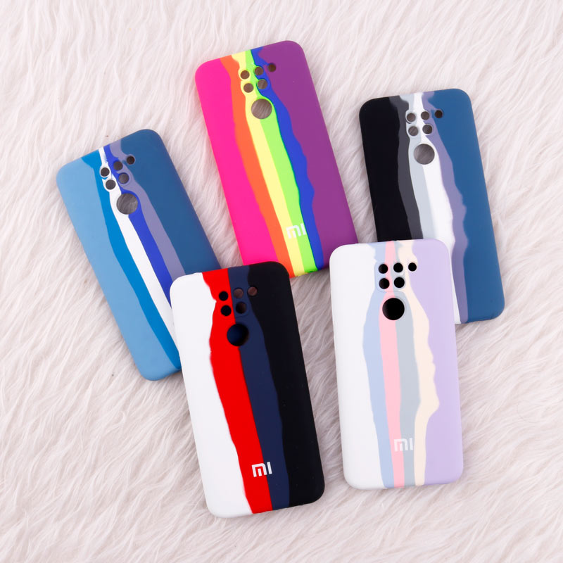 قاب سیلیکونی اورجینال رنگین کمانی محافظ لنزدار Xiaomi Redmi Note 9