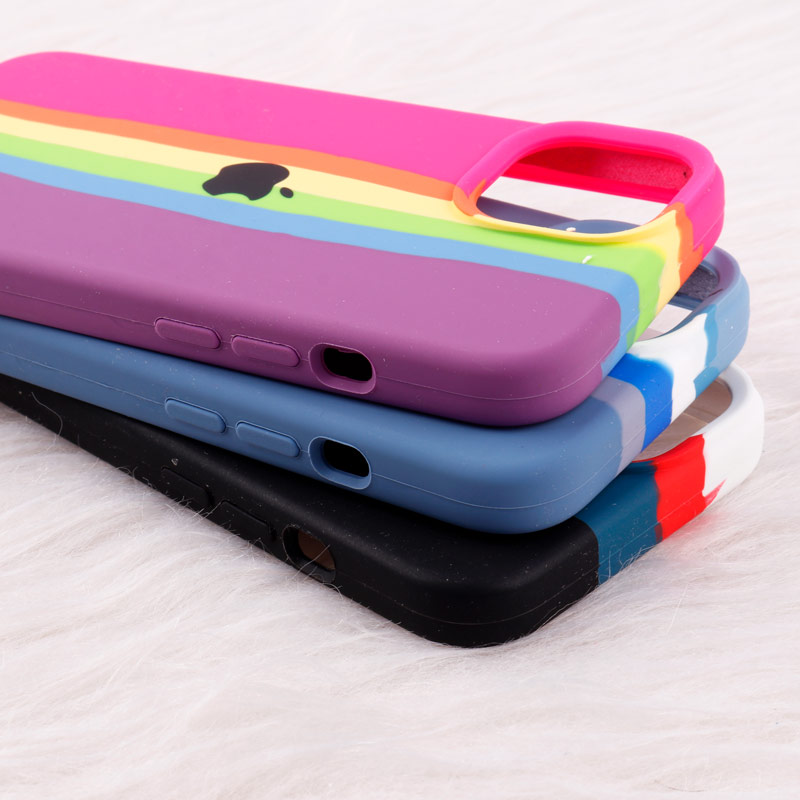 قاب سیلیکونی اورجینال رنگین کمانی iPhone 14