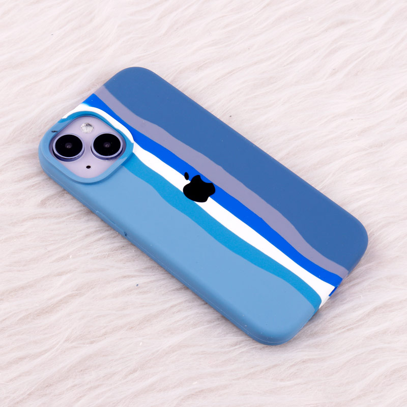 قاب سیلیکونی اورجینال رنگین کمانی iPhone 14