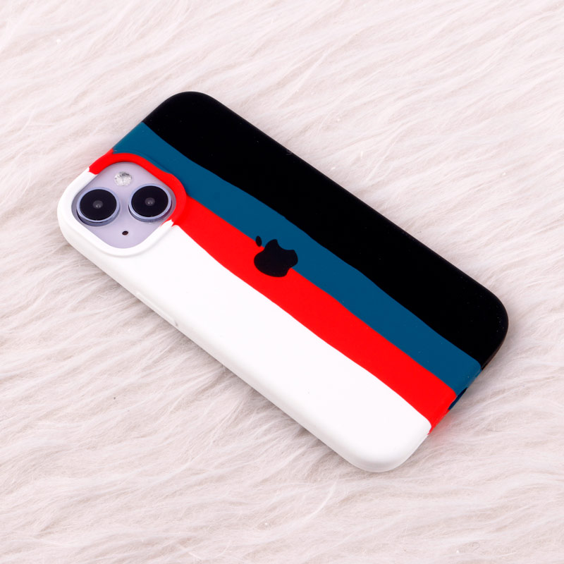 قاب سیلیکونی اورجینال رنگین کمانی iPhone 14
