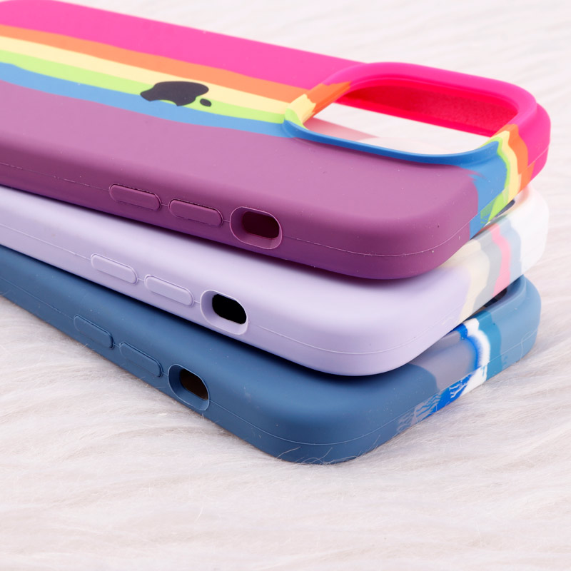 قاب سیلیکونی اورجینال رنگین کمانی iPhone 14 Pro