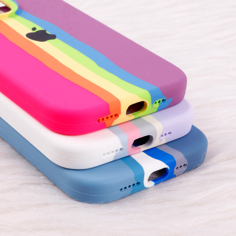 قاب سیلیکونی اورجینال رنگین کمانی iPhone 14 Pro