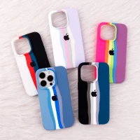 قاب سیلیکونی اورجینال رنگین کمانی iPhone 14 Pro