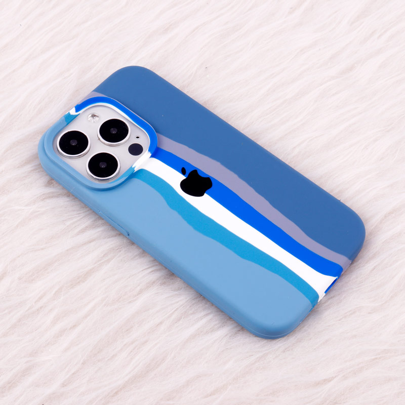 قاب سیلیکونی اورجینال رنگین کمانی iPhone 14 Pro