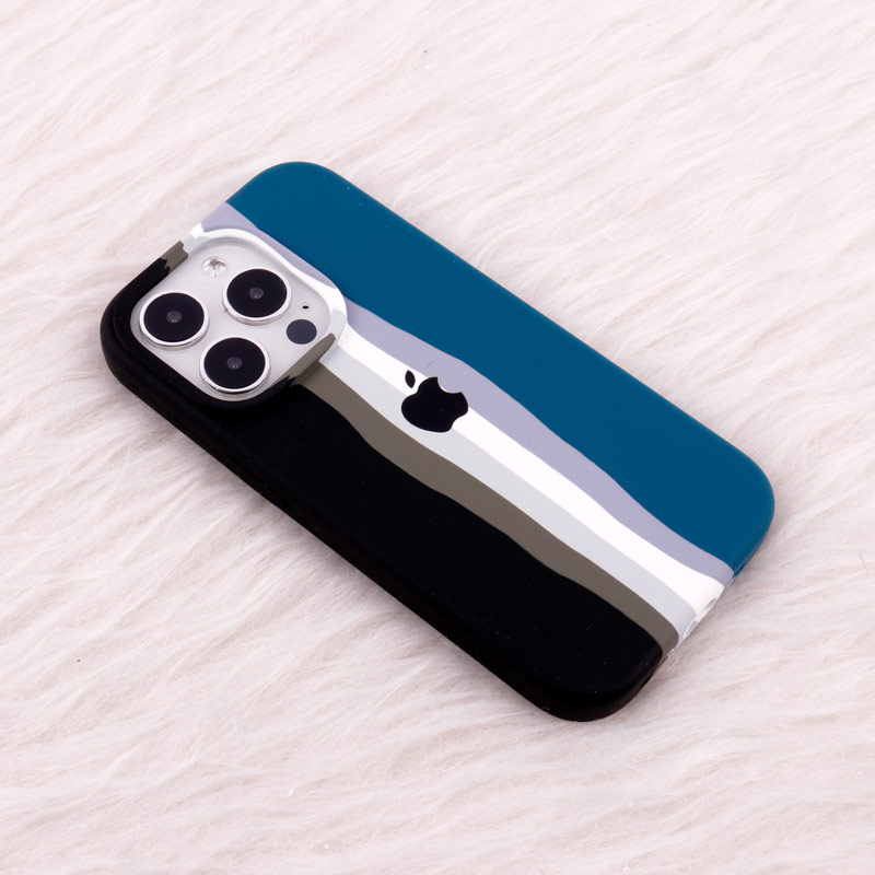 قاب سیلیکونی اورجینال رنگین کمانی iPhone 14 Pro