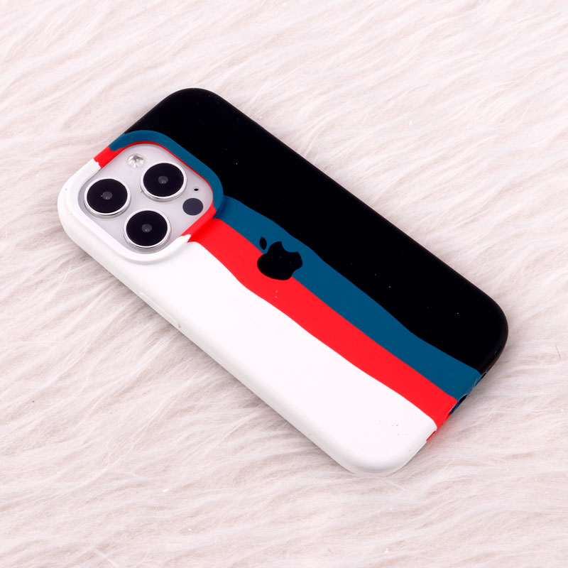 قاب سیلیکونی اورجینال رنگین کمانی iPhone 14 Pro
