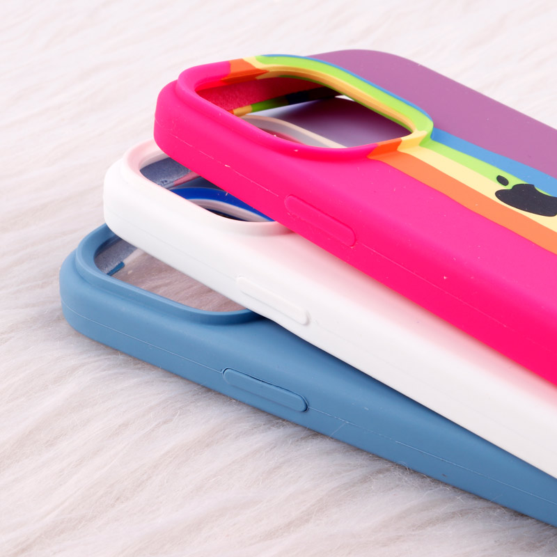 قاب سیلیکونی اورجینال رنگین کمانی iPhone 14 Pro