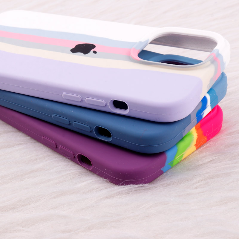 قاب سیلیکونی اورجینال رنگین کمانی iPhone 14 Pro Max