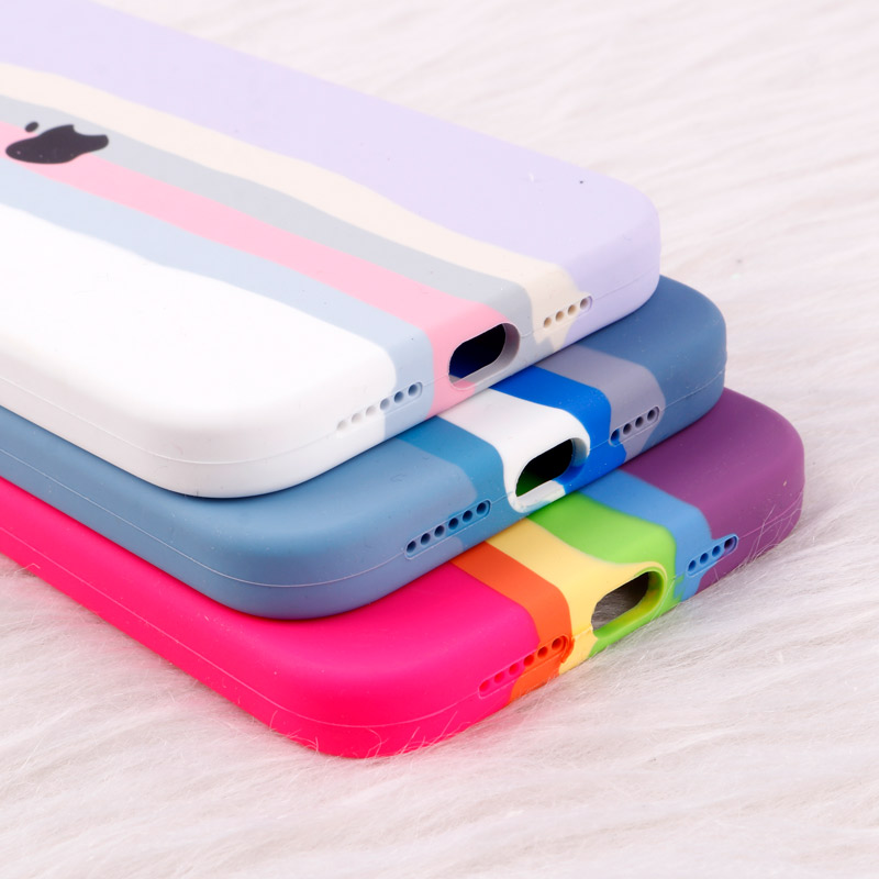 قاب سیلیکونی اورجینال رنگین کمانی iPhone 14 Pro Max