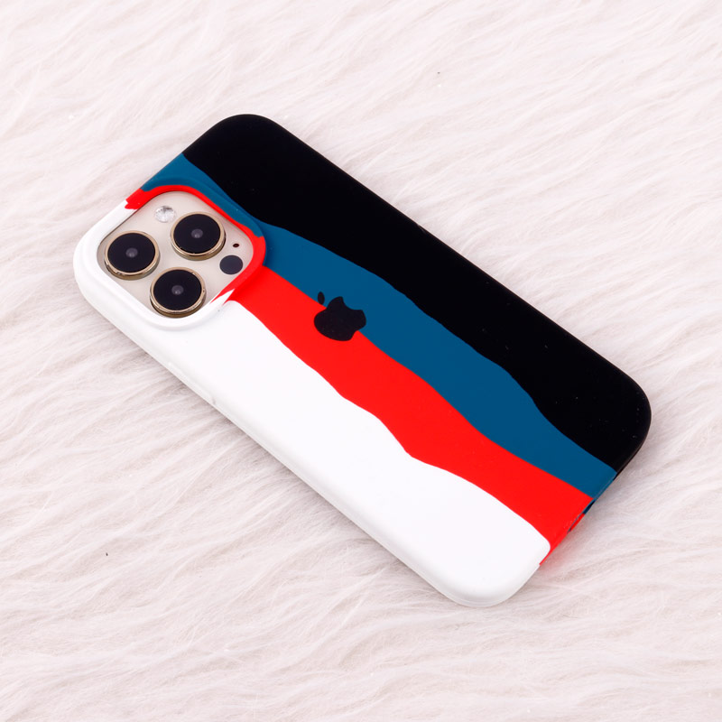 قاب سیلیکونی اورجینال رنگین کمانی iPhone 14 Pro Max