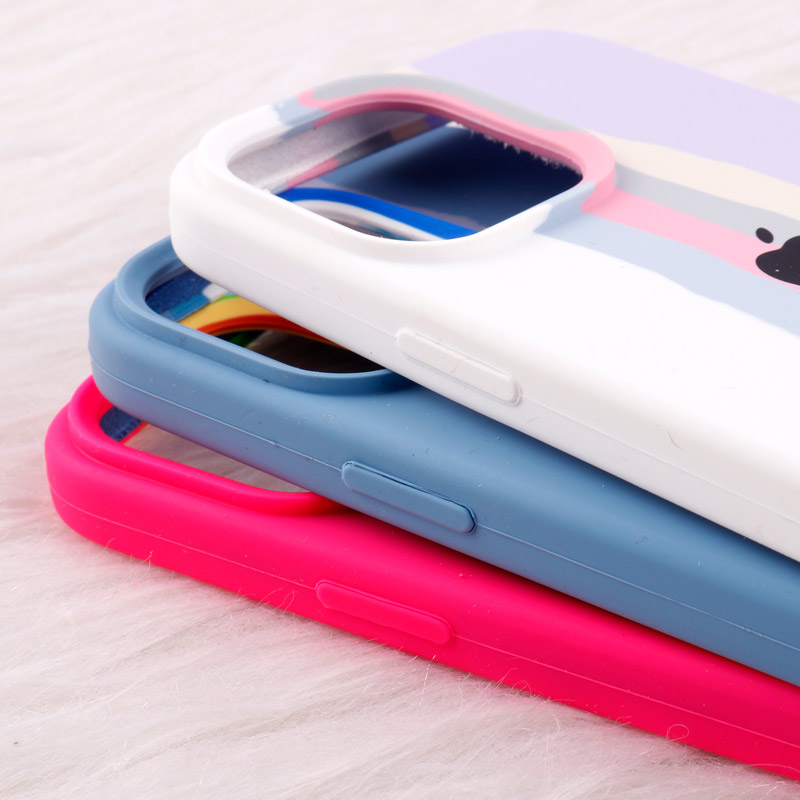 قاب سیلیکونی اورجینال رنگین کمانی iPhone 14 Pro Max