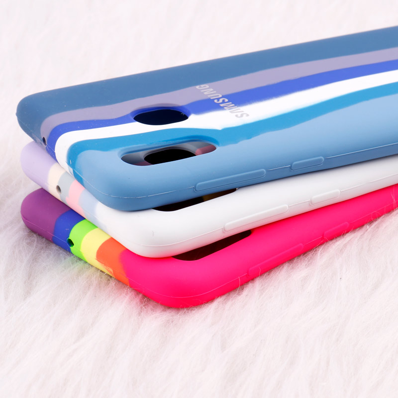 قاب سیلیکونی اورجینال رنگین کمانی Samsung Galaxy A20 / A30