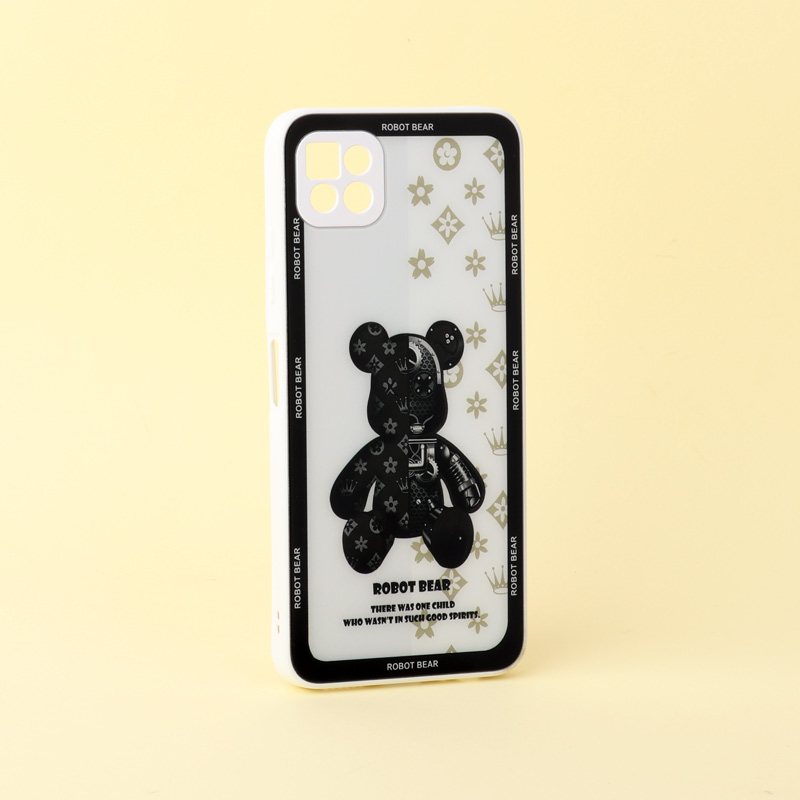 قاب پشت گلسی Robot Bear محافظ لنزدار Samsung Galaxy A22 5G