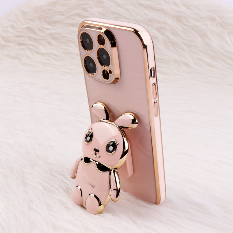 قاب عروسکی Rabbit استندشو محافظ لنزدار iPhone 14 Pro