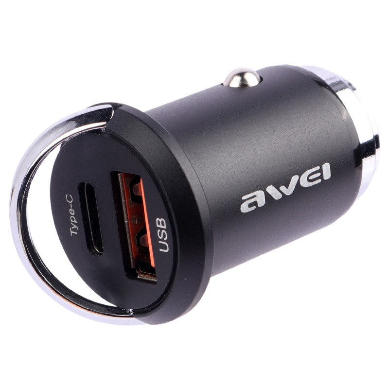 شارژر فندکی فست شارژ Awei C-708 5A QC4.0+ PD 45W