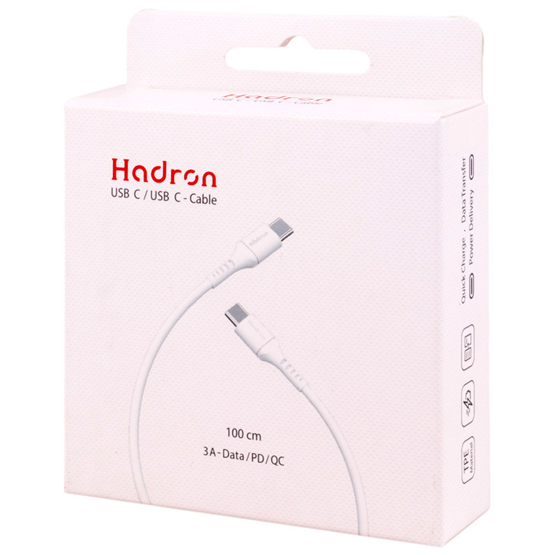 کابل تبدیل فست شارژ Hadron HTC-C-C01 Type-C to Type-C 3A PD QC 1m
