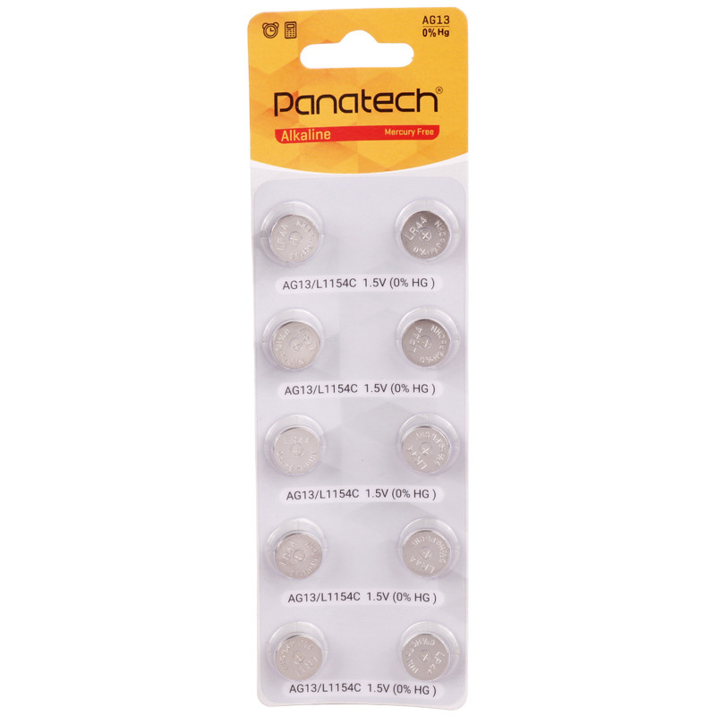 باتری سکه ای Panatech Alkaline AG13/L1154C بسته 10 عددی