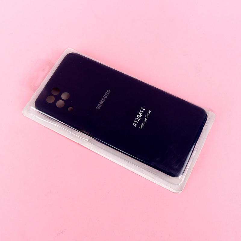 قاب سیلیکونی اصلی زیربسته سامسونگ Galaxy A12 / M12 محافظ لنزدار