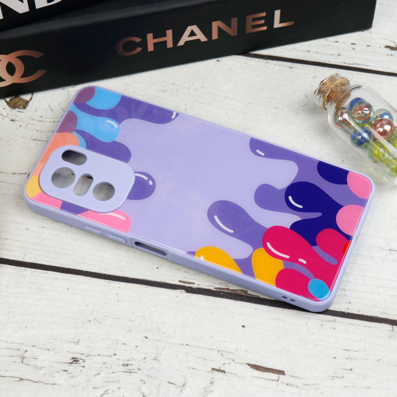 قاب طرحدار پشت گلسی محافظ لنزدار Xiaomi Poco F3