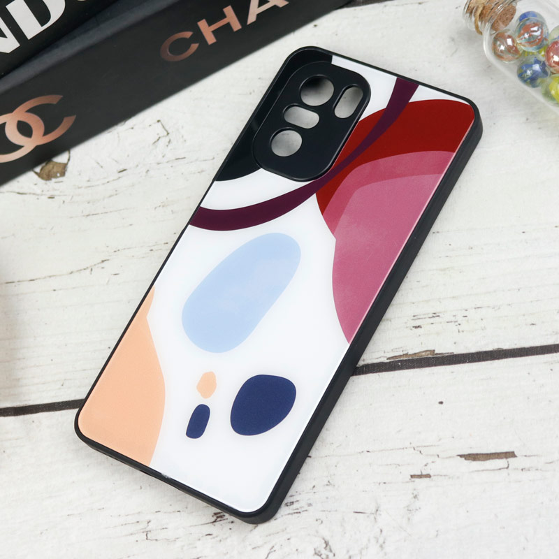قاب طرحدار پشت گلسی محافظ لنزدار Xiaomi Poco F3
