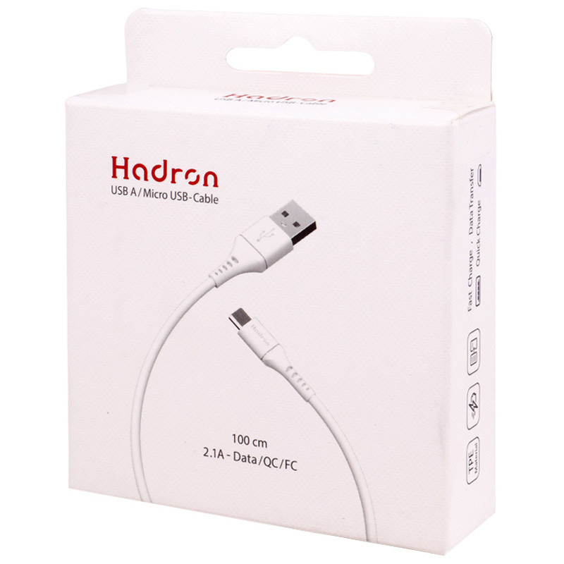 کابل میکرو یو اس بی فست شارژ Hadron HTC-A-U01 2.1A QC 1m