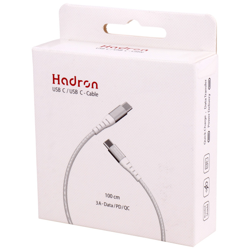 کابل تبدیل فست شارژ Hadron HTC-C-C02 Type-C to Type-C 3A PD QC 1m