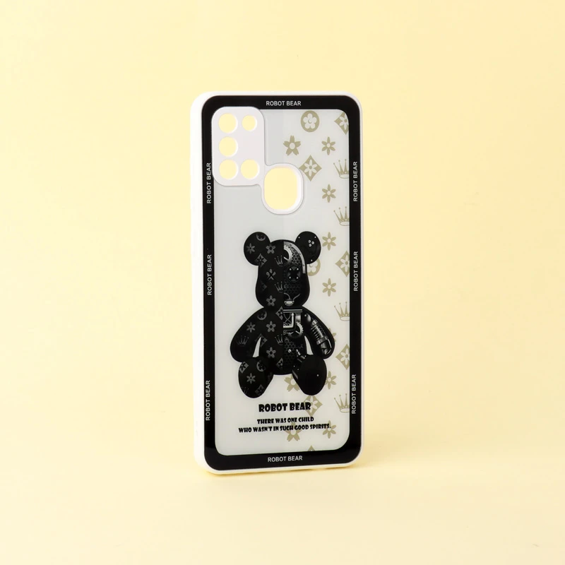 قاب پشت گلسی Robot Bear محافظ لنزدار Samsung Galaxy A21s