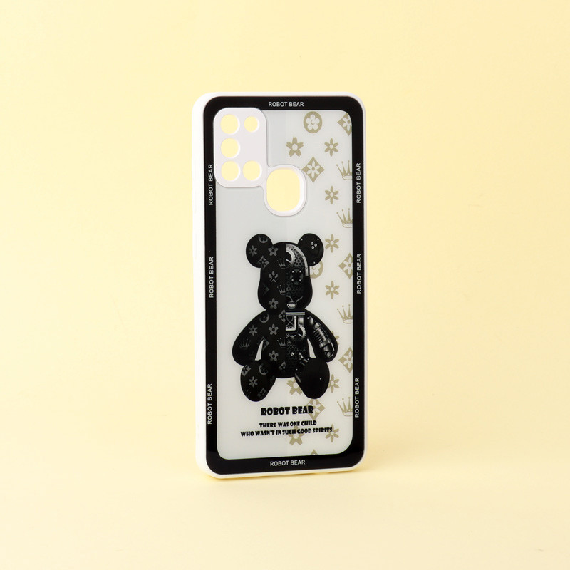 قاب پشت گلسی Robot Bear محافظ لنزدار Samsung Galaxy A21s