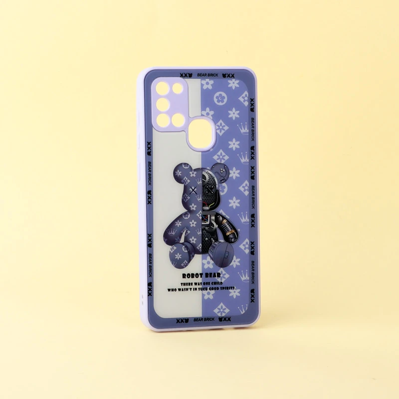 قاب پشت گلسی Robot Bear محافظ لنزدار Samsung Galaxy A21s
