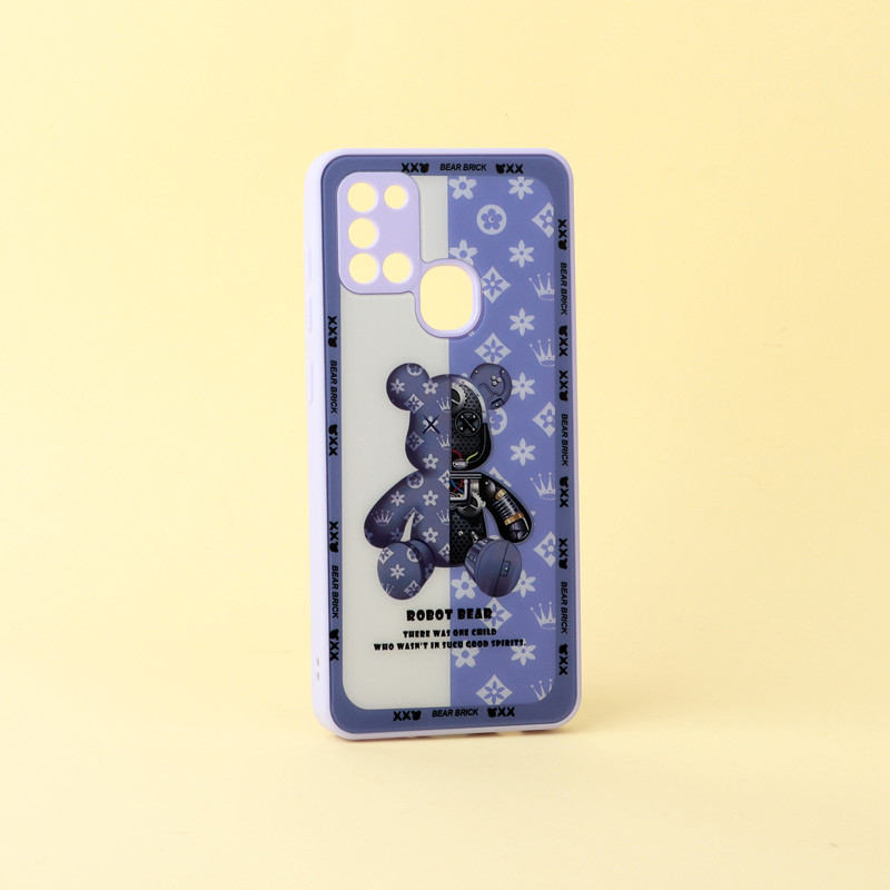 قاب پشت گلسی Robot Bear محافظ لنزدار Samsung Galaxy A21s