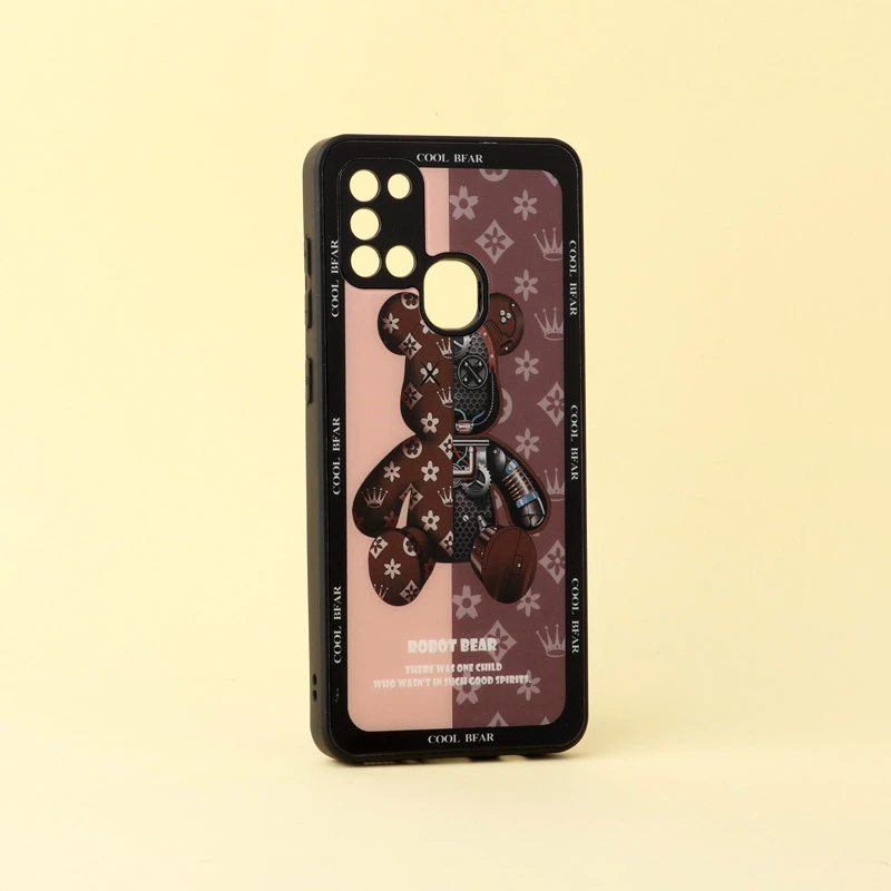 قاب پشت گلسی Robot Bear محافظ لنزدار Samsung Galaxy A21s