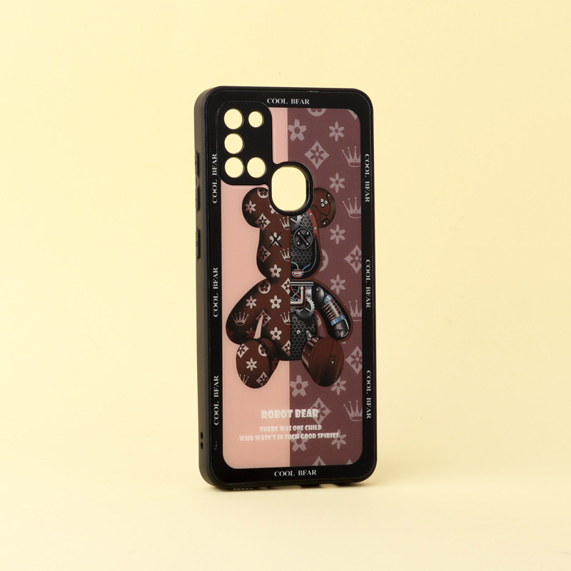 قاب پشت گلسی Robot Bear محافظ لنزدار Samsung Galaxy A21s