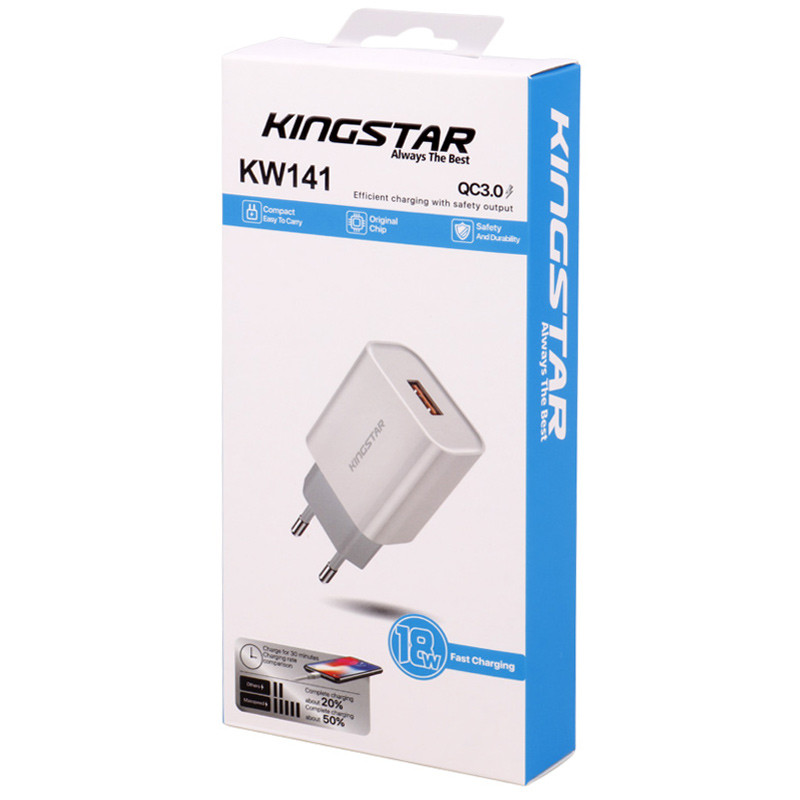 کلگی فست شارژ KingStar KW141 2.4A QC3.0 PD 18W