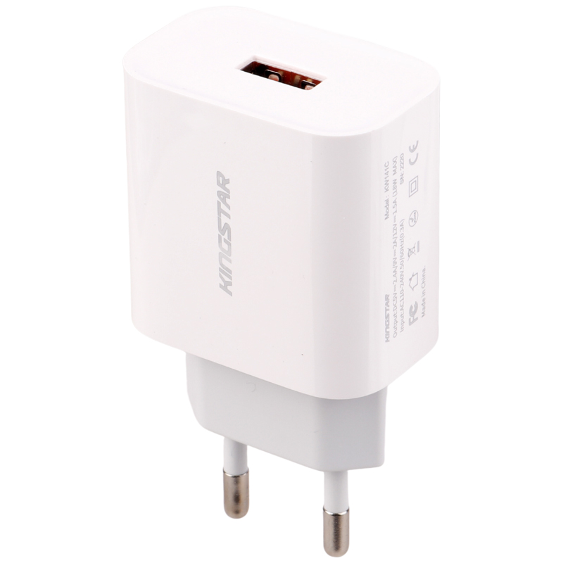 شارژر دیواری فست شارژ Kingstar KW141C 2Port 2.4A QC3.0 PD 18W + کابل تایپ سی