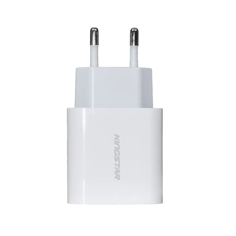 شارژر دیواری فست شارژ Kingstar KW141C 2Port 2.4A QC3.0 PD 18W + کابل تایپ سی