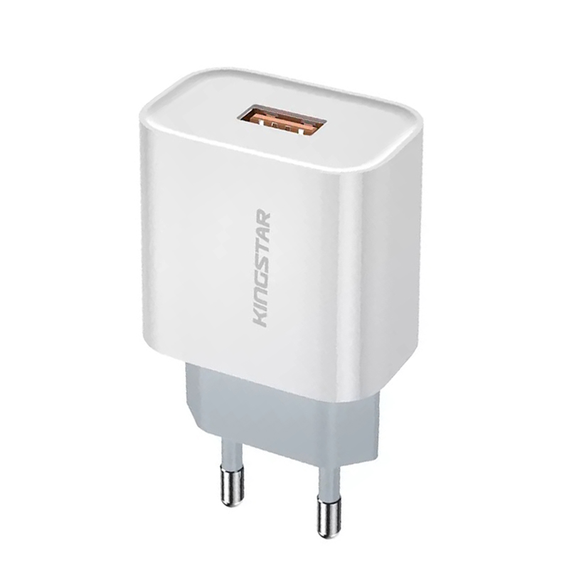 شارژر دیواری فست شارژ Kingstar KW141C 2Port 2.4A QC3.0 PD 18W + کابل تایپ سی