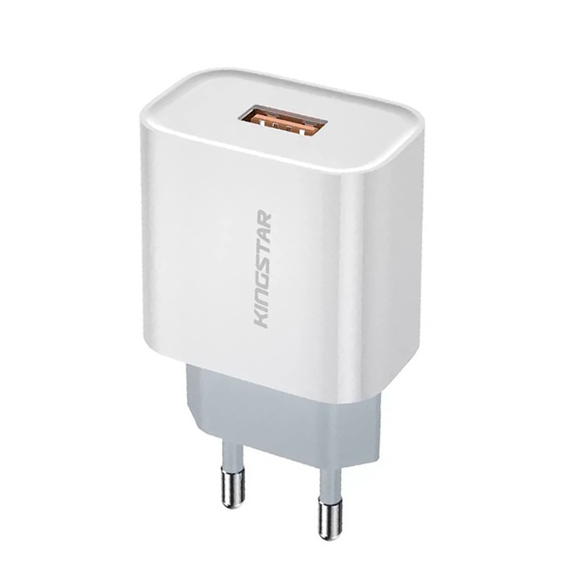 شارژر دیواری فست شارژ Kingstar KW141C 2Port 2.4A QC3.0 PD 18W + کابل تایپ سی
