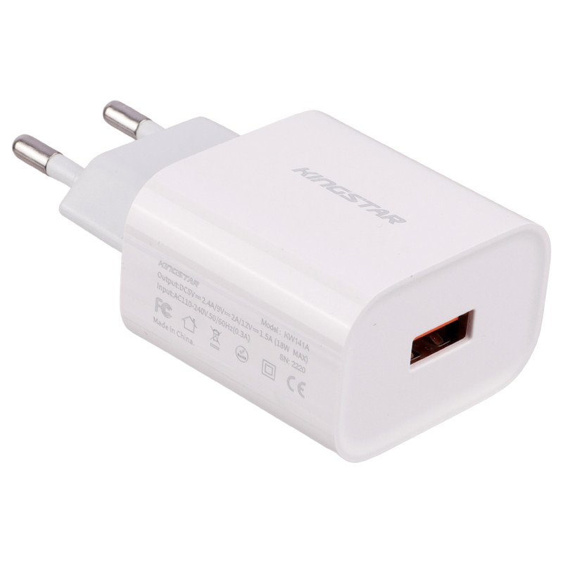 شارژر دیواری فست شارژ Kingstar KW141A 2.4A QC3.0 PD 18W + کابل میکرو یو اس بی