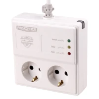 محافظ برق یخچال و فریزر ۲ خانه ارت دار مچر با کابل 1.8 متری Macher