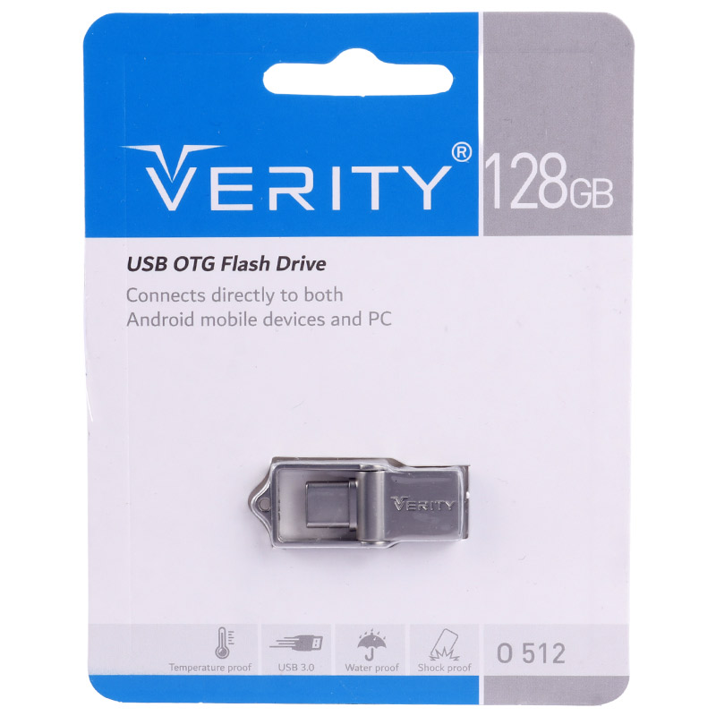 فلش 128 گیگ وریتی Verity O512 OTG Type-C USB3.0