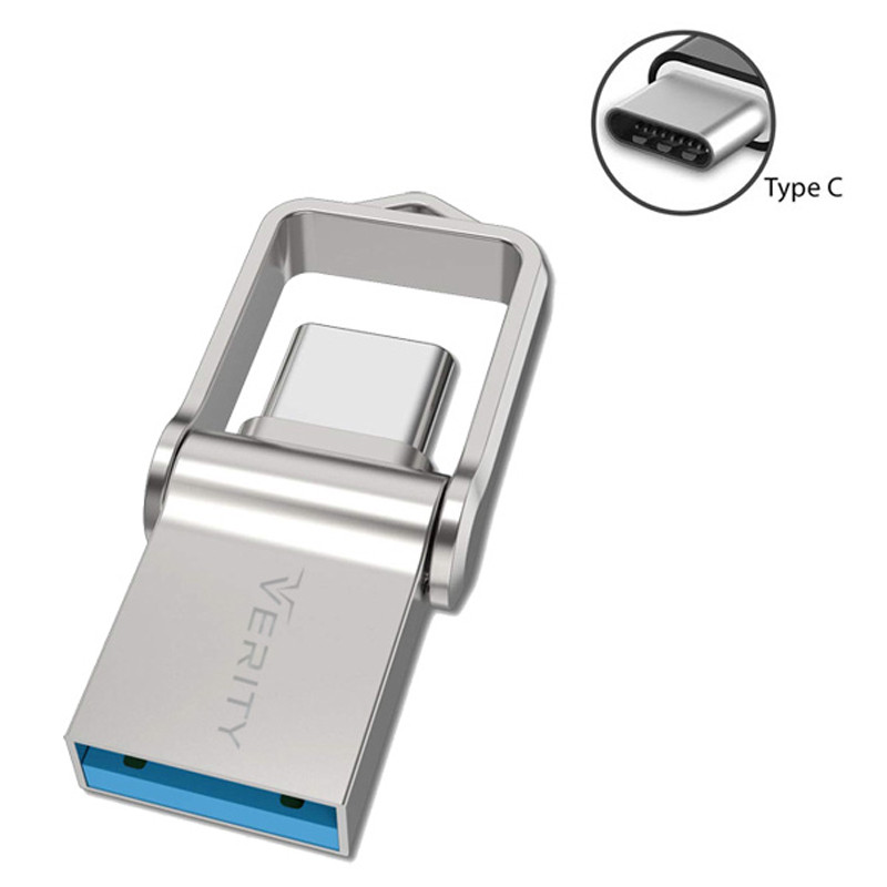 فلش 128 گیگ وریتی Verity O512 OTG Type-C USB3.0